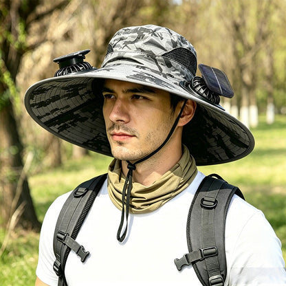 New Solar-Powered Outdoor Cooling Fan Hat