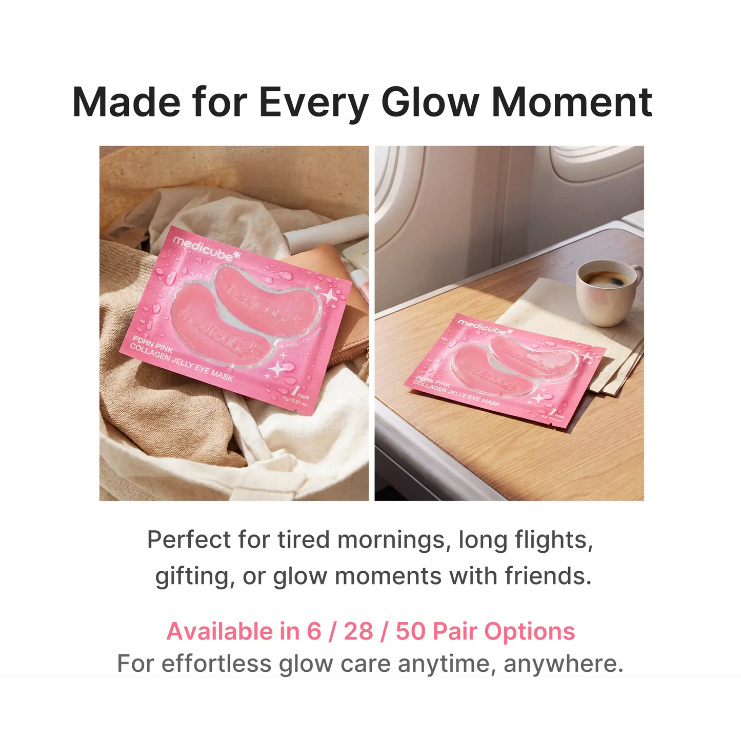 Pink Collagen Jelly Eye Mask | Hydrogel Eye Patches with PDRN
