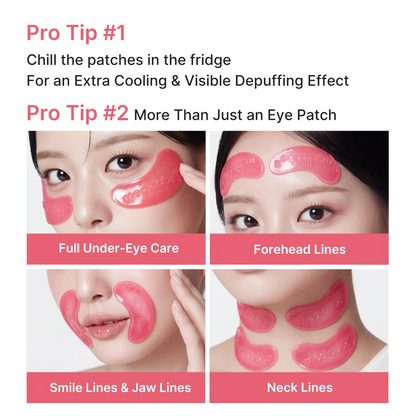Pink Collagen Jelly Eye Mask | Hydrogel Eye Patches with PDRN