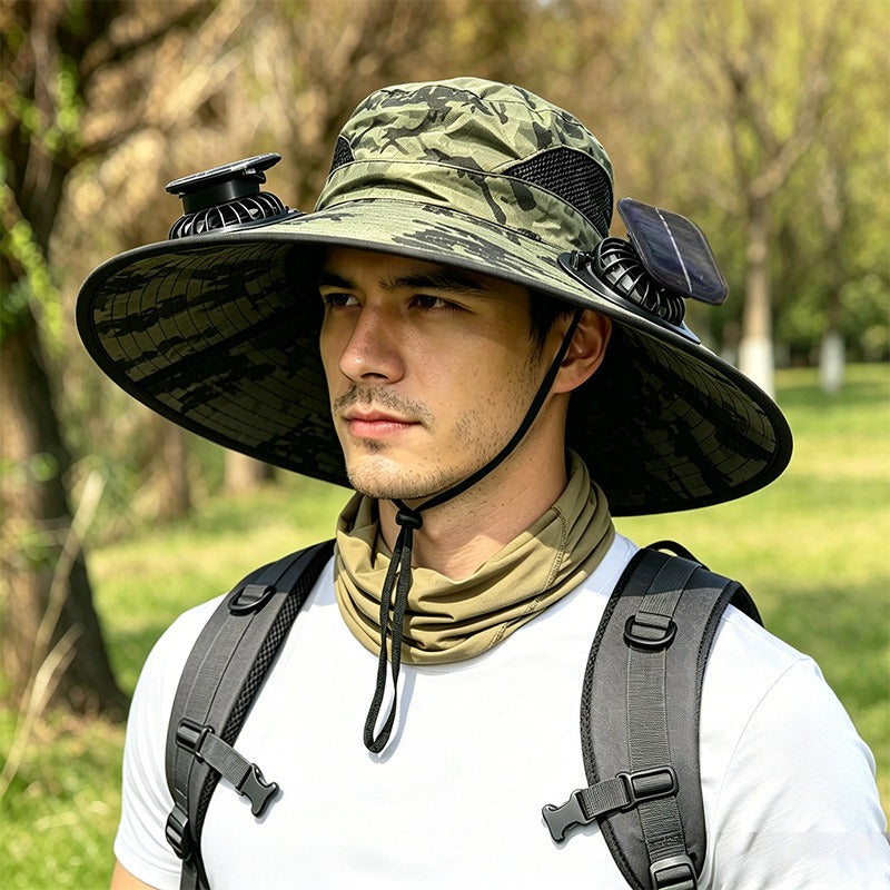 New Solar-Powered Outdoor Cooling Fan Hat