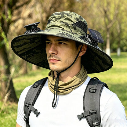 New Solar-Powered Outdoor Cooling Fan Hat