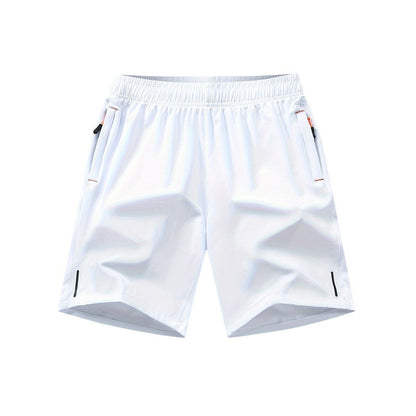 Men’s solid-color shorts with zippered pockets