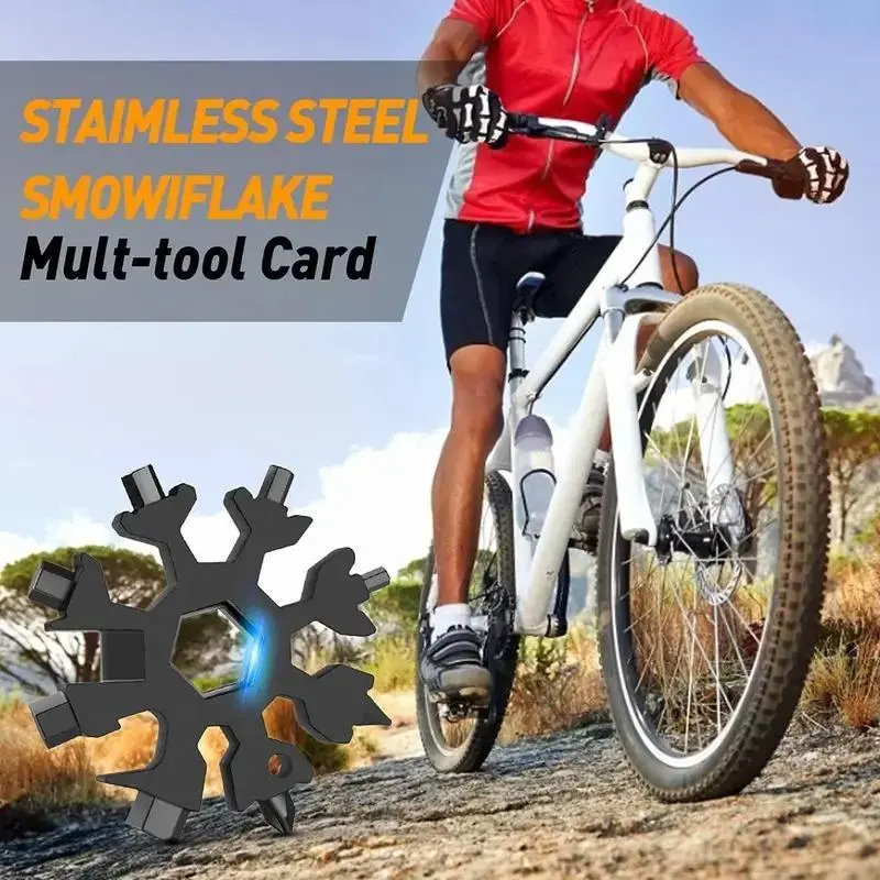 18-in-1 Snowflake Multi-tool Stainless Steel Portable Wrench Screwdriver Bottle Opener