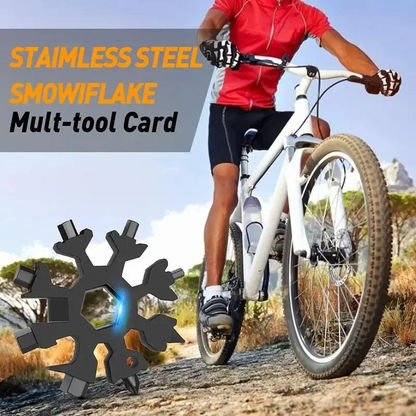 18-in-1 Snowflake Multi-tool Stainless Steel Portable Wrench Screwdriver Bottle Opener