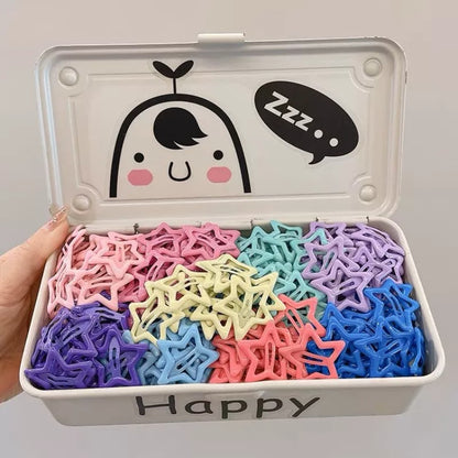 3CM 100Pcs Cute Star Bangs Clips, Fashion Hair Accessories