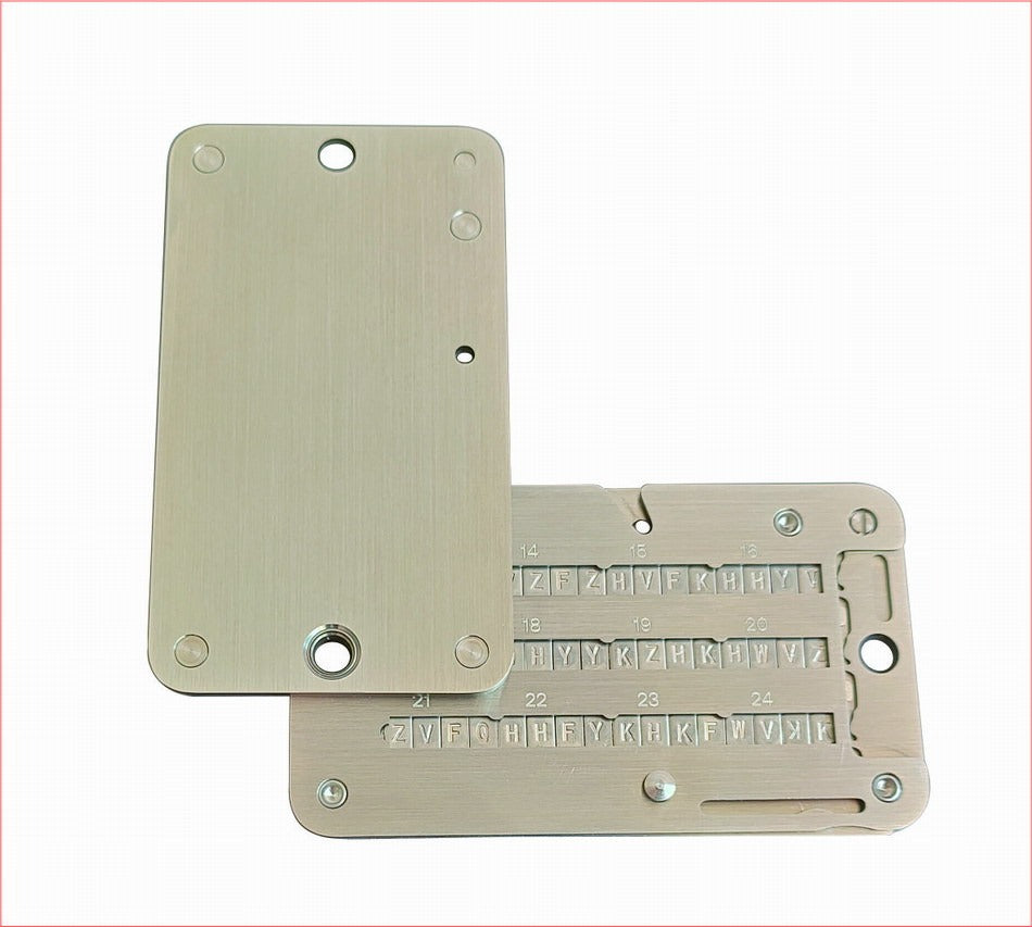 BIP39 Stainless Steel Mnemonic Seed Plate 12/24 Words