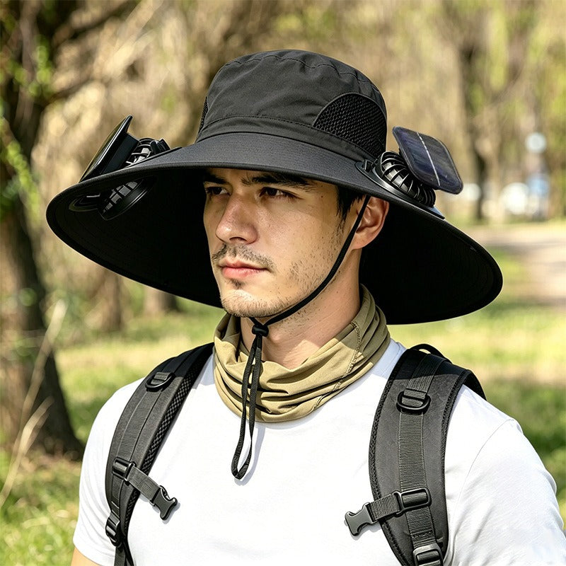 New Solar-Powered Outdoor Cooling Fan Hat