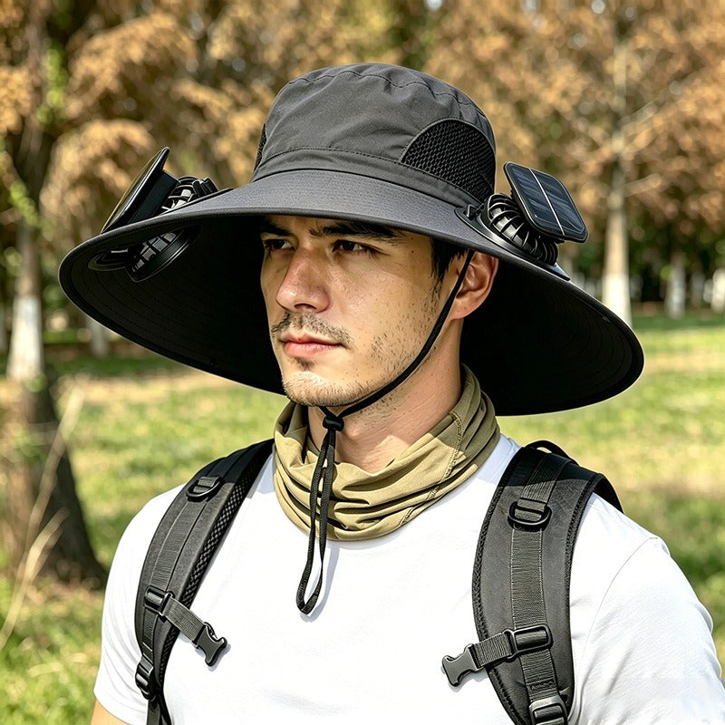 New Solar-Powered Outdoor Cooling Fan Hat