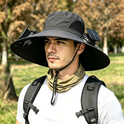 New Solar-Powered Outdoor Cooling Fan Hat