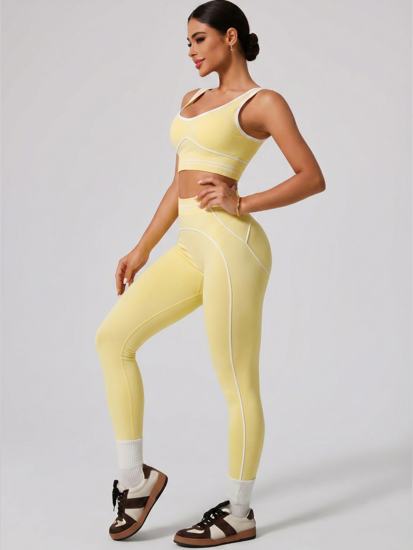 Women's 2 Piece Sportswear Set, Sports Vest and Tight Pants