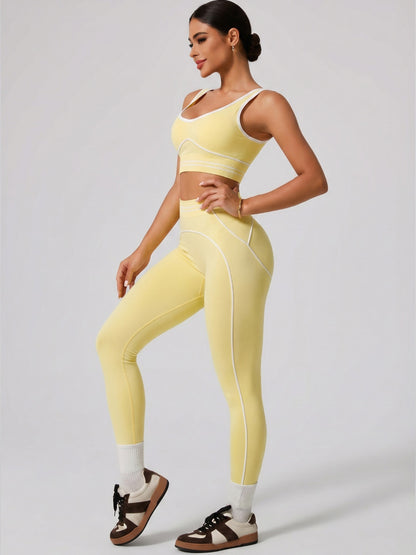Women's 2 Piece Sportswear Set, Sports Vest and Tight Pants