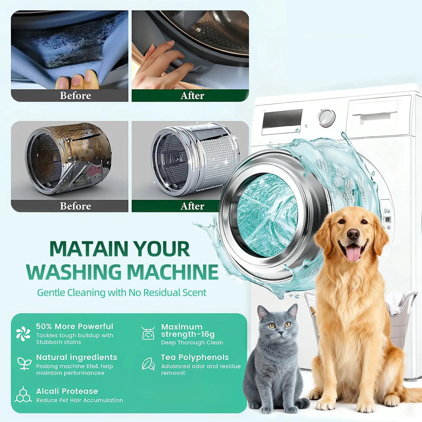 Pet Washing Machine Cleaning Tablets