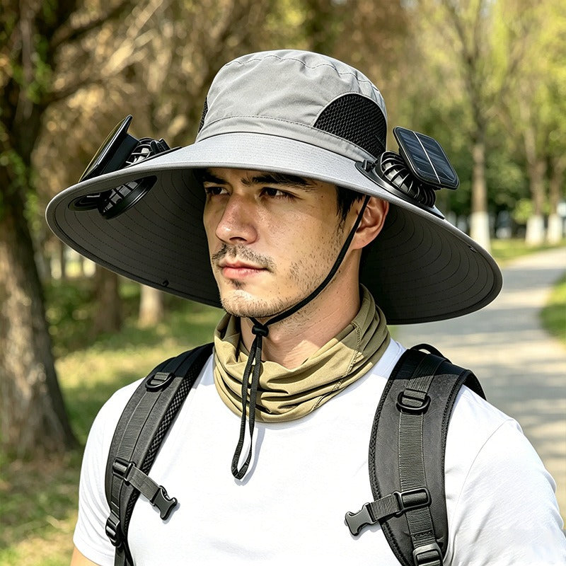New Solar-Powered Outdoor Cooling Fan Hat