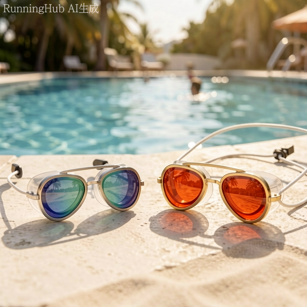 2-in-1 Waterproof Swim Goggles with Sunglasses Function