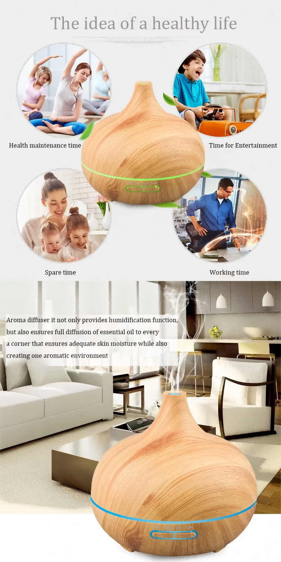 Home Bedroom Wood Grain Air Scent Diffuser